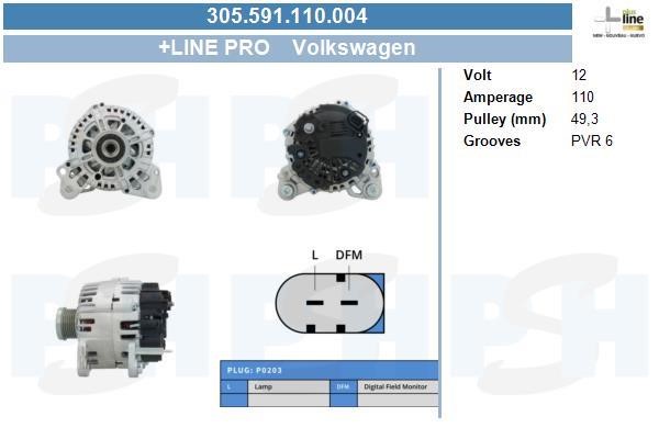 Alternator Audi A1: 305591110004 BV PSH Alternator