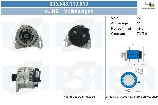 305543110010 BV PSH Alternator
