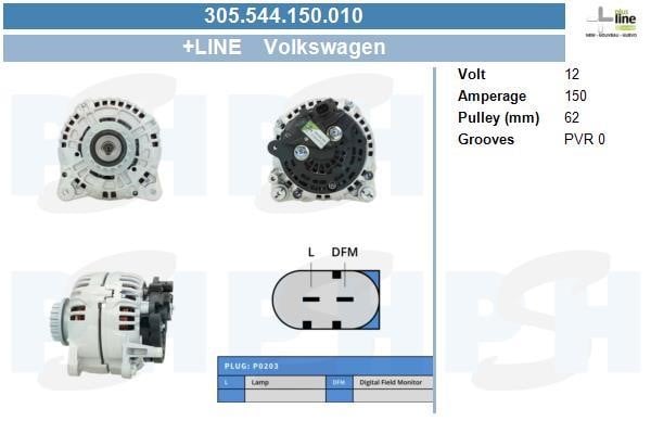 Engine alternator Volkswagen Multivan: 305544150010 BV PSH Alternator