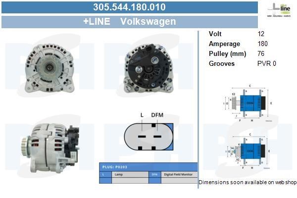 Engine alternator Volkswagen California T5: 305544180010 BV PSH Alternator