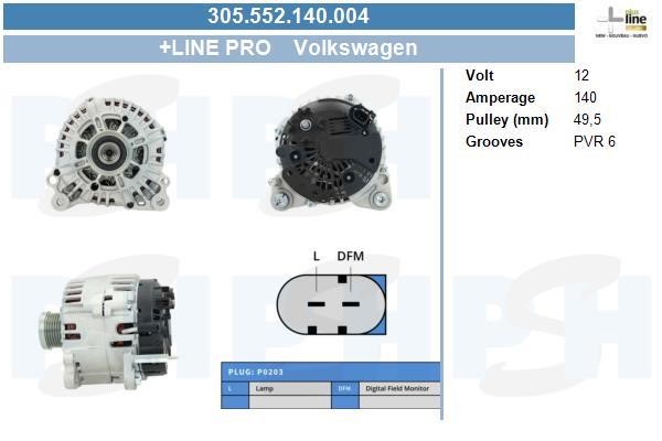 Alternator Volkswagen Scirocco: 305552140004 BV PSH Alternator
