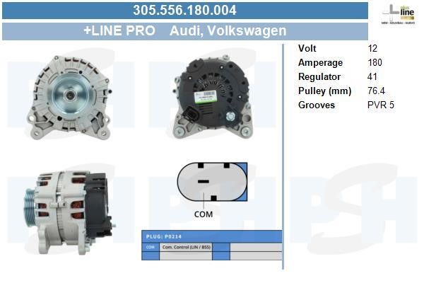 Alternator Audi A5: 305556180004 BV PSH Alternator