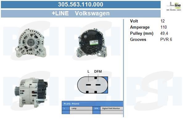 305563110000 BV PSH Alternator