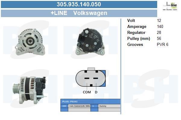 Engine alternator Volkswagen Polo: 305935140050 BV PSH Alternator