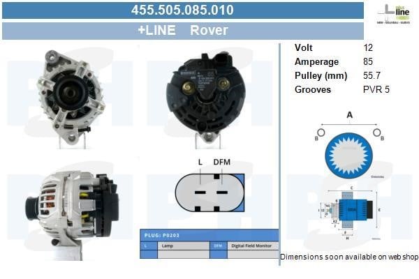 Engine alternator MG MGF: 455505085010 BV PSH Alternator
