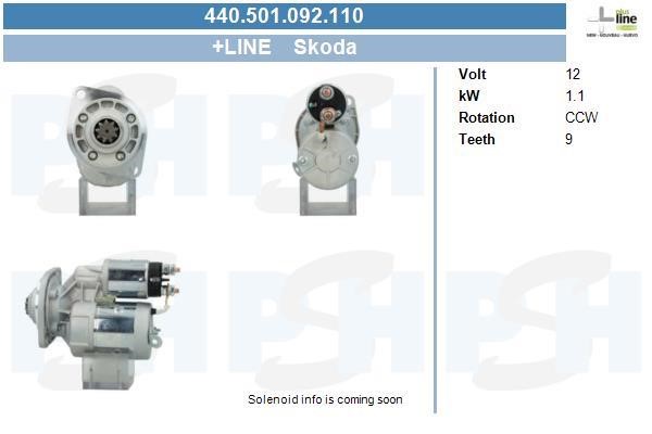 Engine starter motor Skoda Felicia: 440501092110 BV PSH Starter