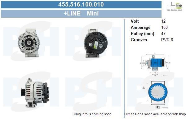 Alternator Mini Cooper: 455516100010 BV PSH Alternator