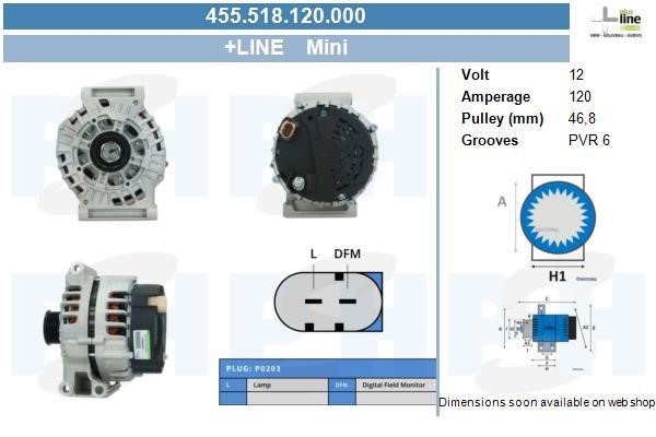 Alternator Mini: 455518120000 BV PSH Alternator