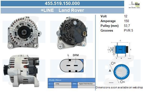 Alternator Land Rover Freelander: 455519150000 BV PSH Alternator
