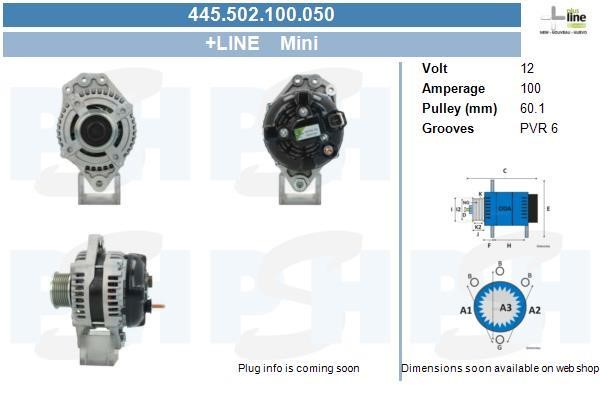 Alternator Mini Cooper: 445502100050 BV PSH Alternator