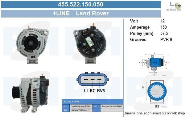 Alternator Land Rover Range Rover: 455522150050 BV PSH Alternator