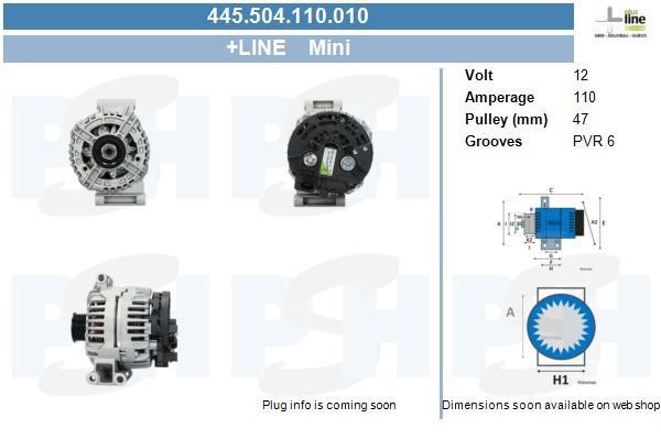 Engine alternator Mini: 445504110010 BV PSH Alternator