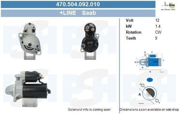 Starter motor Opel Omega B: 470504092010 BV PSH Starter