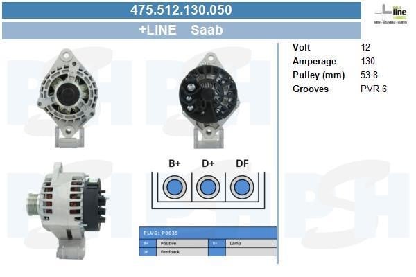 Engine alternator Saab: 475512130050 BV PSH Alternator