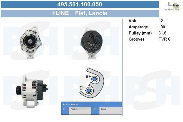 Alternator Alfa Romeo 147: 495501100050 BV PSH Alternator