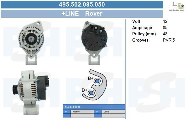 Alternator MG MGF: 495502085050 BV PSH Alternator