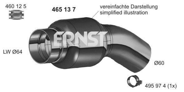 Ernst 465137 Flex Hose, exhaust system 465137