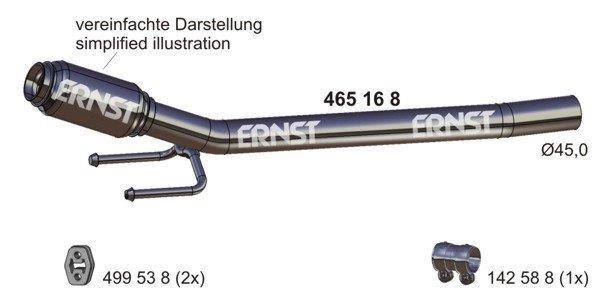 Ernst 465168 Exhaust pipe, repair 465168
