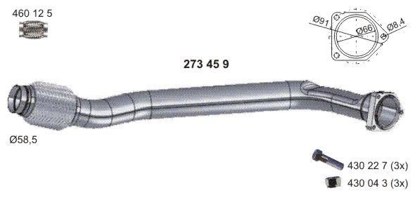 Ernst 273459 Exhaust pipe, repair 273459