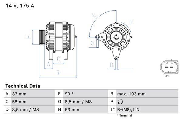 Bosch 0 986 081 850 Alternator 0986081850