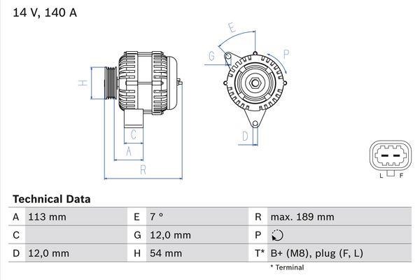 Engine alternator Chevrolet Malibu: 0986083820 Bosch Alternator