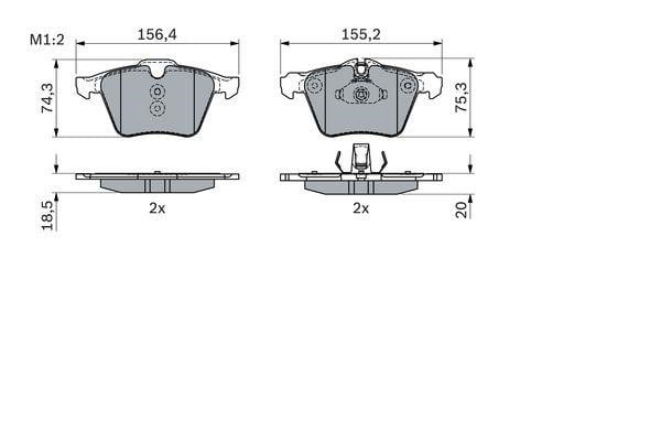 Brake pad set Bosch 0 986 424 125