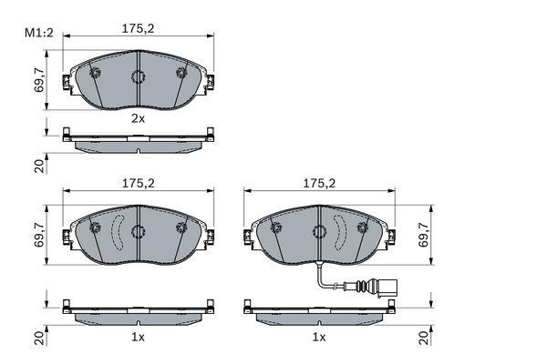 Brake pad set Bosch 0 986 424 285
