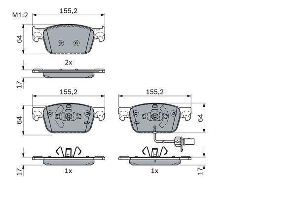 Brake pad set Bosch 0 986 424 433