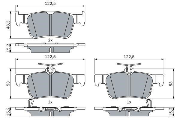 Brake Pad Set, disc brake Bosch 0 986 424 807