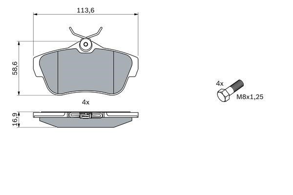 Brake pad set Bosch 0 986 424 625