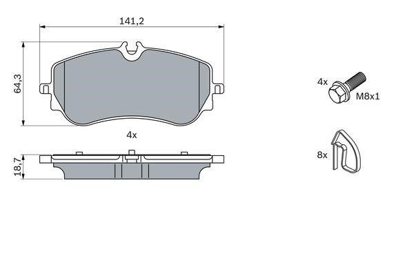 Bosch Brake pad set – price 217 PLN