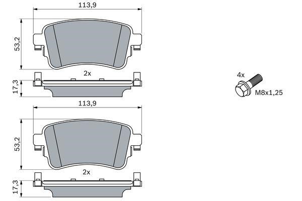 Bosch 0 986 424 857 Brake Pad Set, disc brake 0986424857