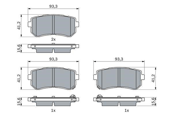 Bosch 0 986 424 956 Brake Pad Set, disc brake 0986424956