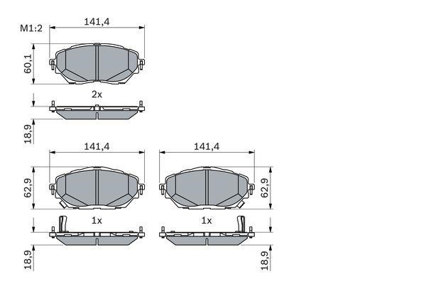 Brake Pad Set, disc brake Bosch 0 986 424 865