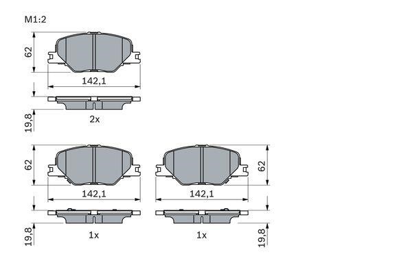 Brake Pad Set, disc brake Bosch 0 986 424 868