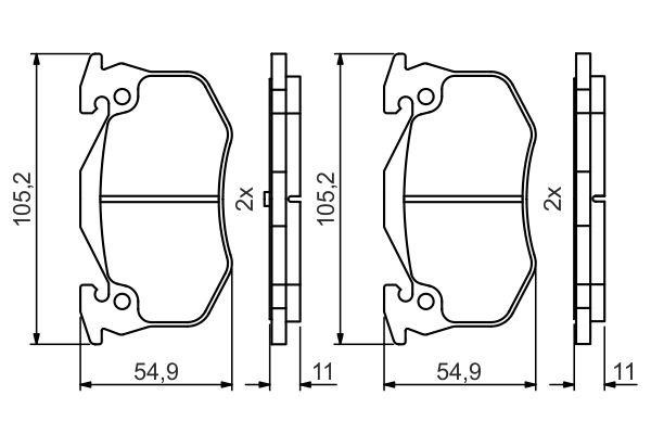 Bosch 0 986 495 492 Brake Pad Set, disc brake 0986495492