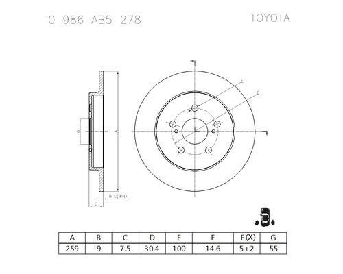 Bosch 0 986 AB5 278 Brake disc 0986AB5278