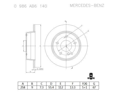 Bosch 0 986 AB6 140 Brake disc 0986AB6140