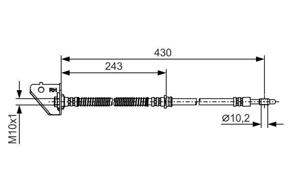 Flexible brake line Hyundai Tucson: 1987481B30 Bosch Brake Hose