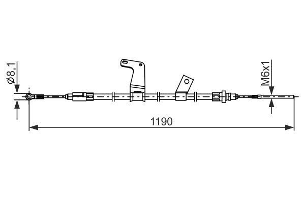 Bosch Hand brake cable – price 148 PLN