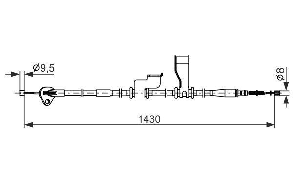 Bosch 1 987 482 835 Hand brake cable 1987482835 1987482835 Bosch Hand brake cable