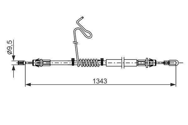 Bosch 1 987 482 883 Hand brake cable 1987482883 1987482883 Bosch Hand brake cable