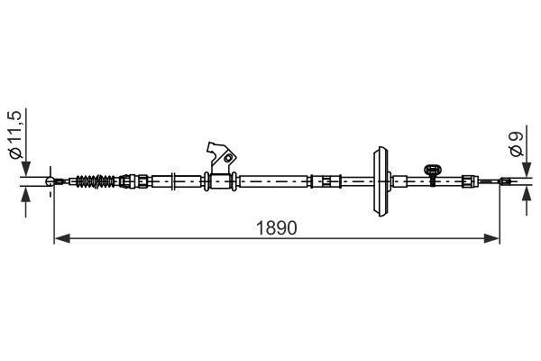 Bosch Hand brake cable – price 113 PLN