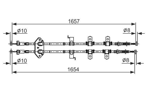 Brake spare parts Mazda 6 (GH) Sedan: 1987482896 Bosch Hand brake cable