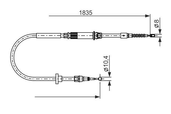 Hand brake cable Bosch 1 987 482 873