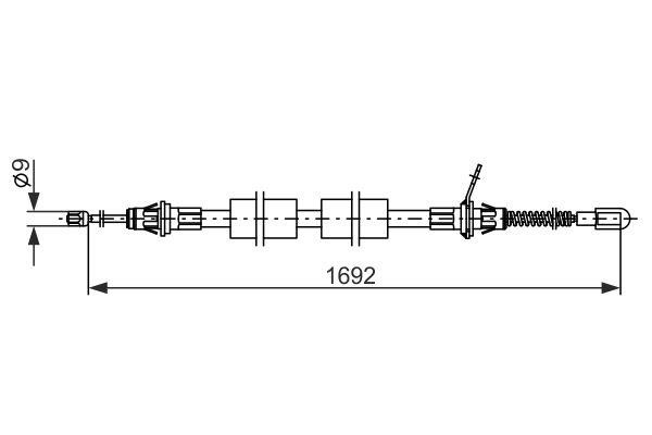 Parking brake cable Chrysler Voyager: 1987482925 Bosch Hand brake cable