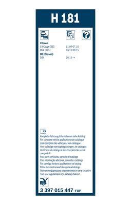 Window wipers DS DS 5: 3397015447 Bosch Wiper Blade