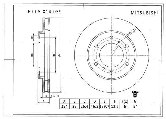 Bosch F 005 X14 059 Brake disc F005X14059