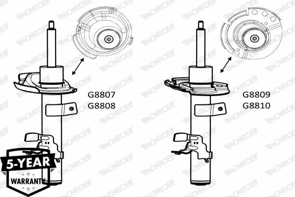 Monroe Original front right gas oil shock absorber Monroe G8809