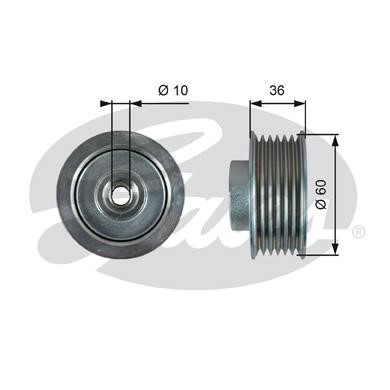 Gates T36753 V-ribbed belt tensioner (drive) roller T36753